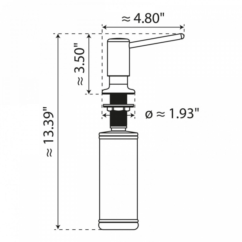 Soap Dispenser, Dispenser for liquid soap in brushed gold