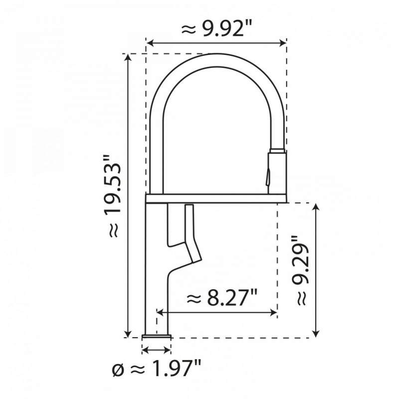 Atik, Kitchen faucet semi-pro with pull-down soft-touch hose in matte graphite
