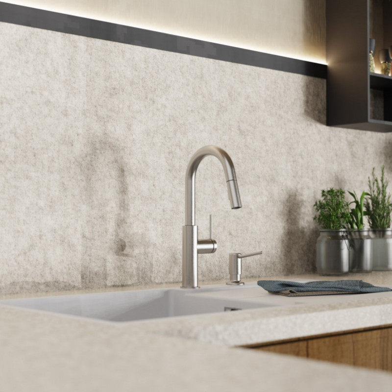 Soap Dispenser, Dispenser for liquid soap in brushed nickel