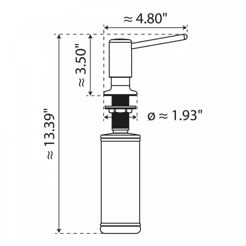 Soap Dispenser, Dispenser for liquid soap in brushed nickel