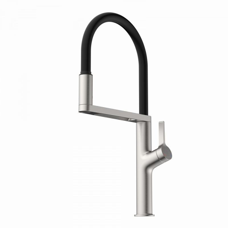 Atik, Kitchen faucet semi-pro with pull-down soft-touch hose in brushed nickel