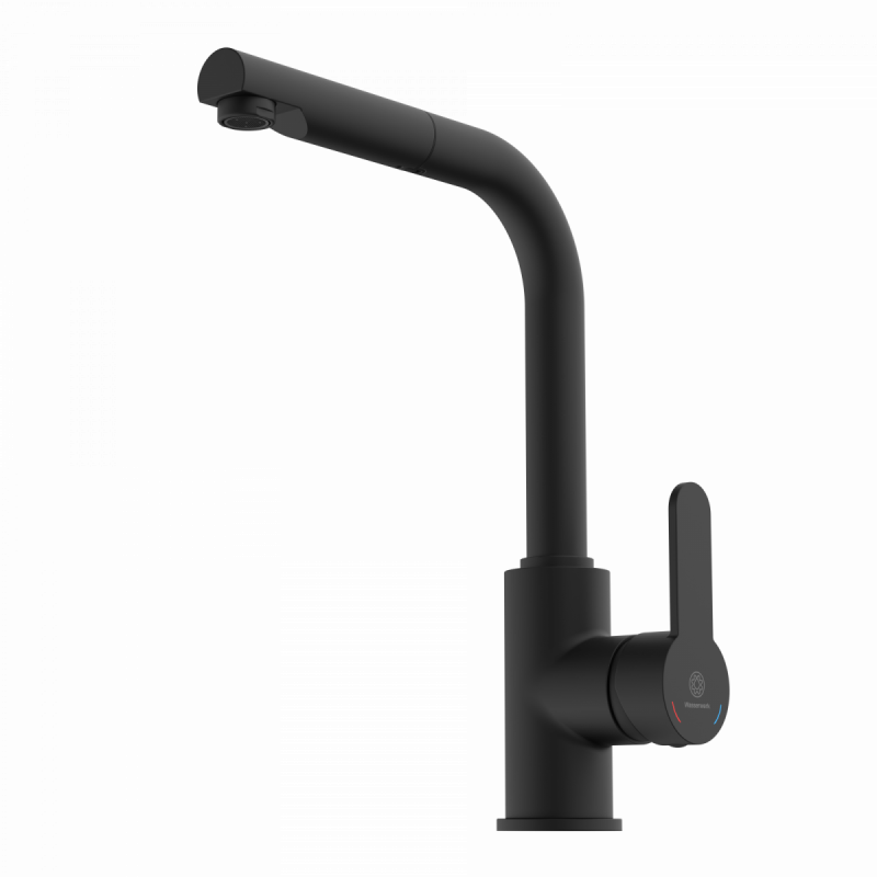 Felis Pull-Out, Kitchen faucet with pull-out straight spout in matte black