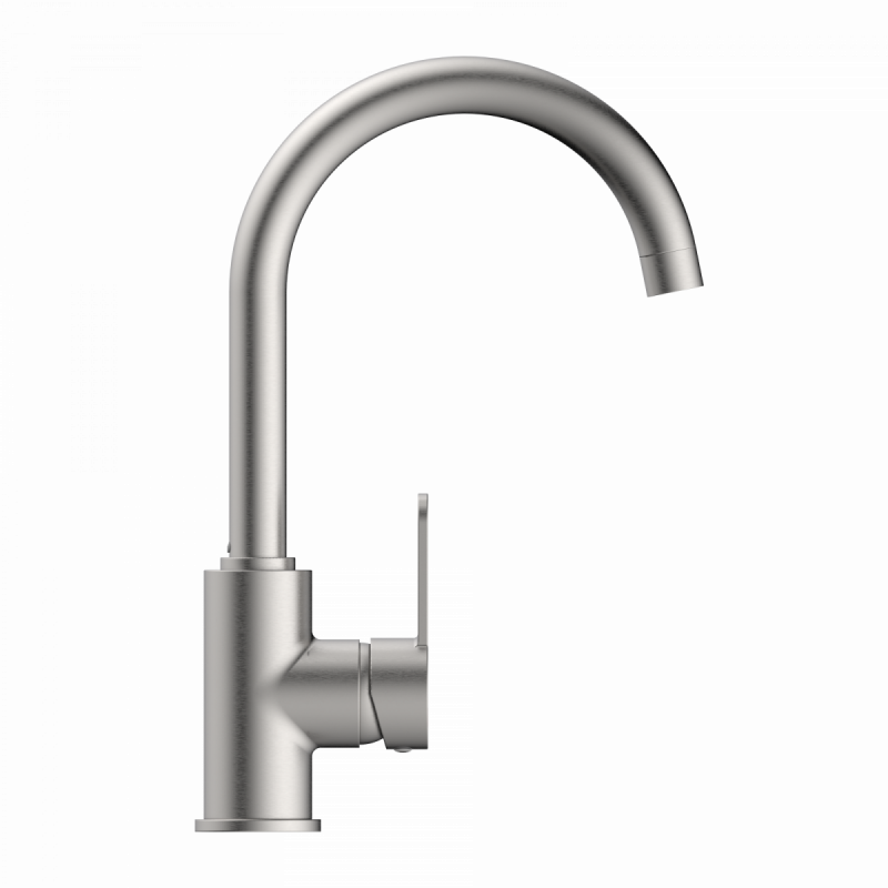 Felis Bar, Kitchen faucet with arched spout in brushed nickel
