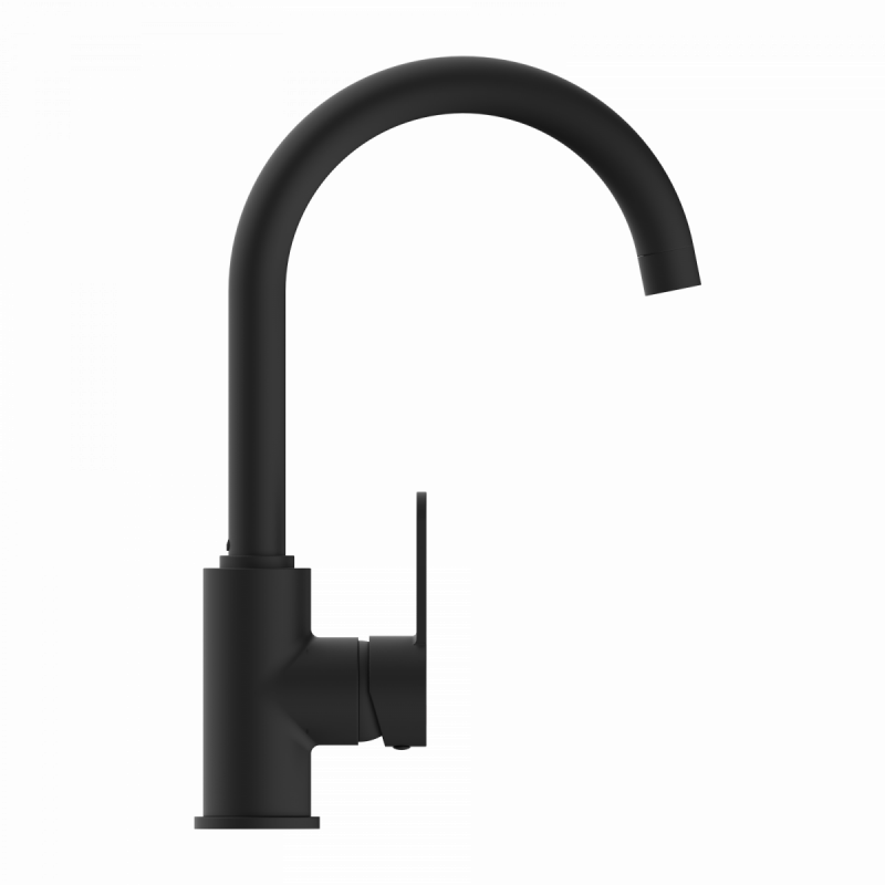 Felis Bar, Kitchen faucet with arched spout in matte black