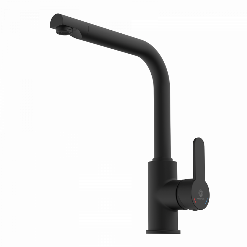 Felis, Kitchen faucet with straight spout in matte black