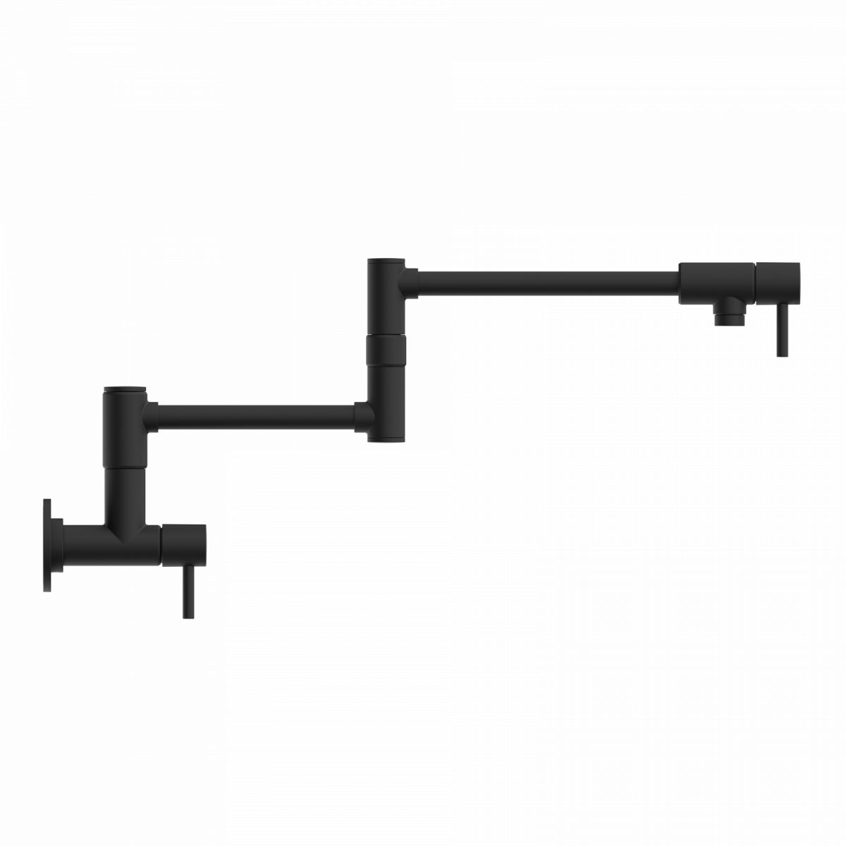 Pot Filler, wall-mounted articulated mixer tap for the kitchen in matte black