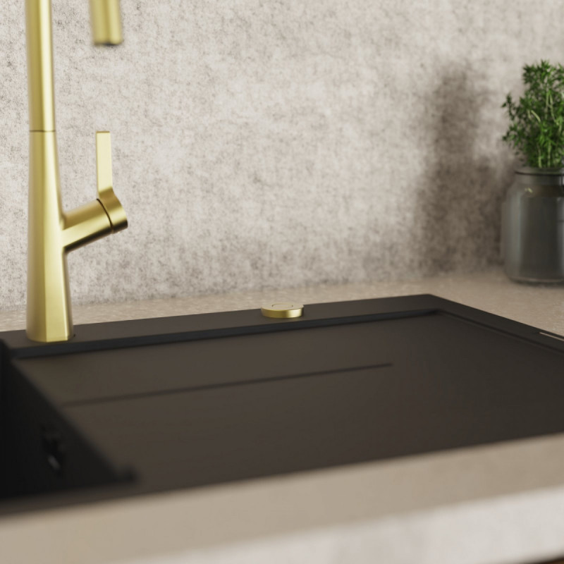 Air Switch, Garbage disposal operating button in brushed gold