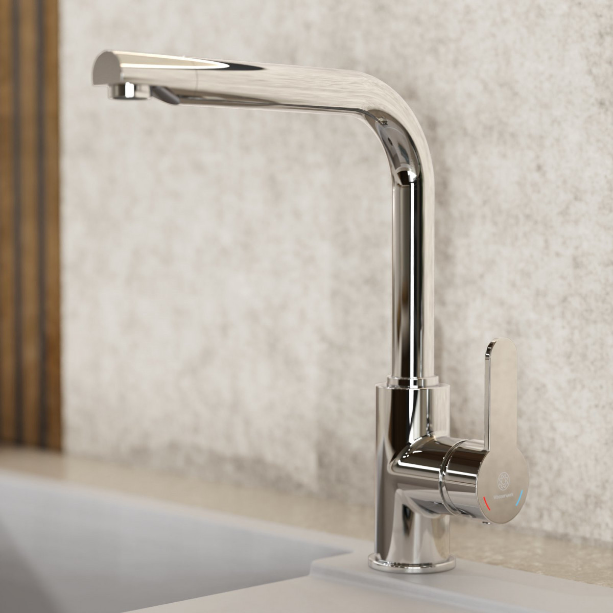 Felis, Kitchen faucet with straight spout in chrome