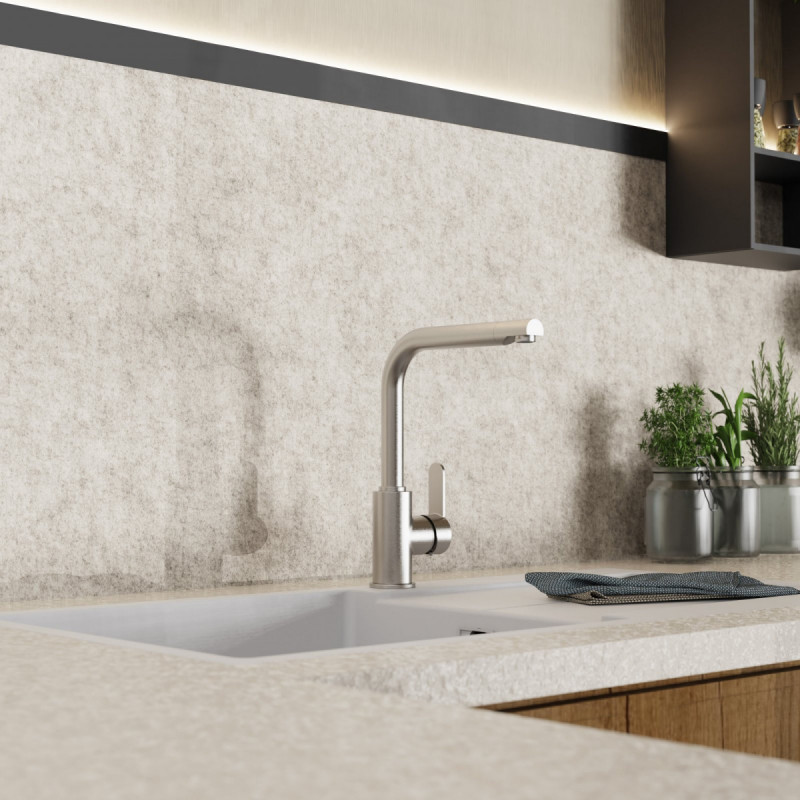 Felis, Kitchen faucet with straight spout in brushed nickel