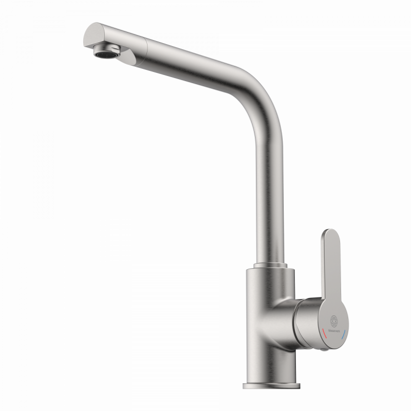 Felis, Kitchen faucet with straight spout in brushed nickel