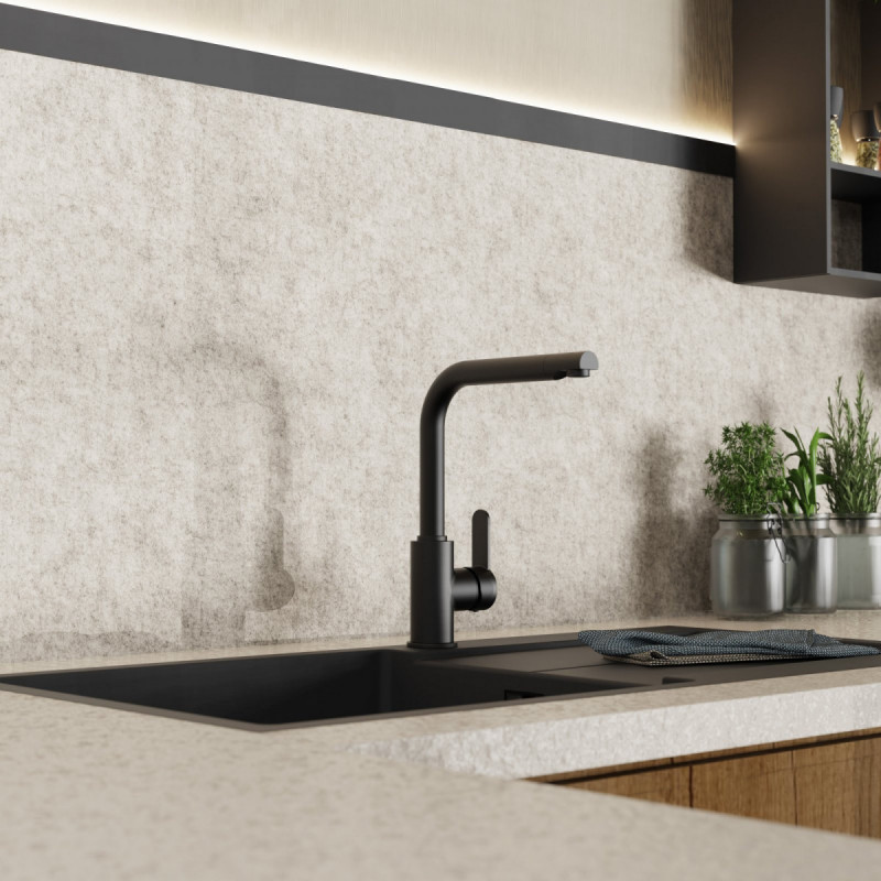 Felis, Kitchen faucet with straight spout in matte black