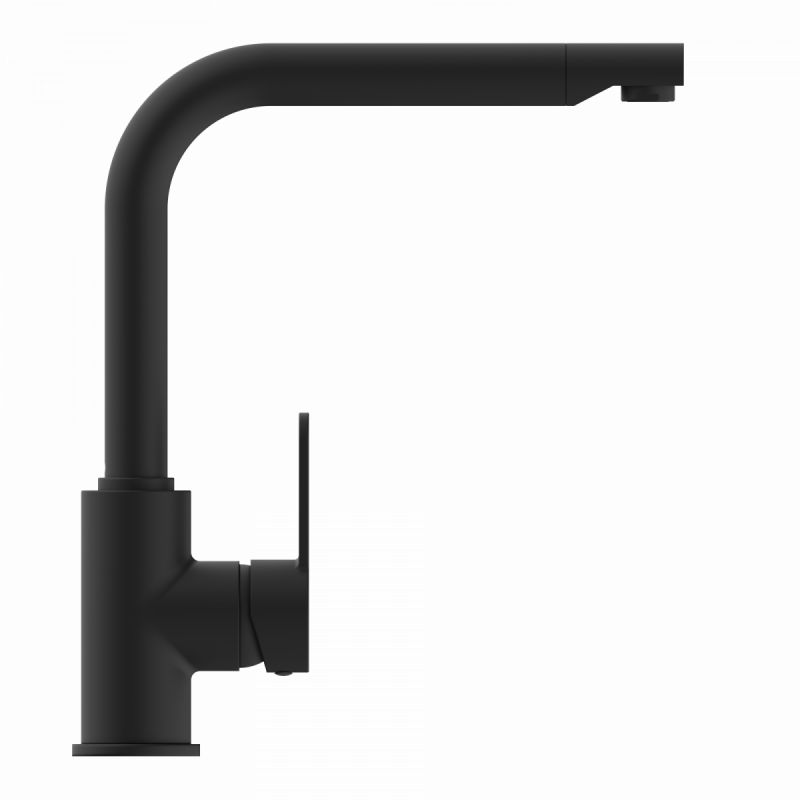 Felis, Kitchen faucet with straight spout in matte black