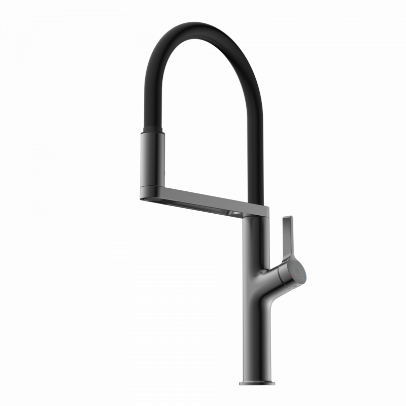 Atik, Kitchen faucet semi-pro with pull-down soft-touch hose in matte graphite