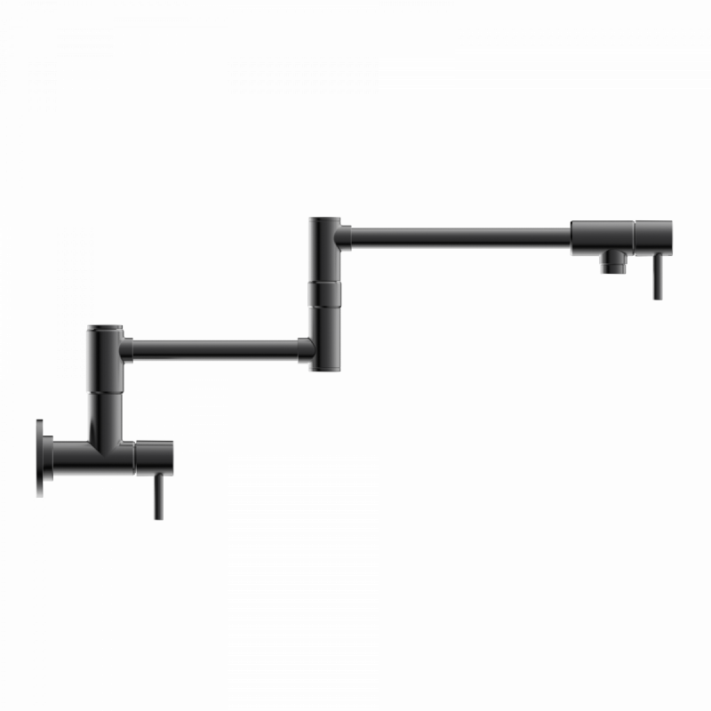 Pot Filler, wall-mounted articulated mixer tap for the kitchen in matte graphite