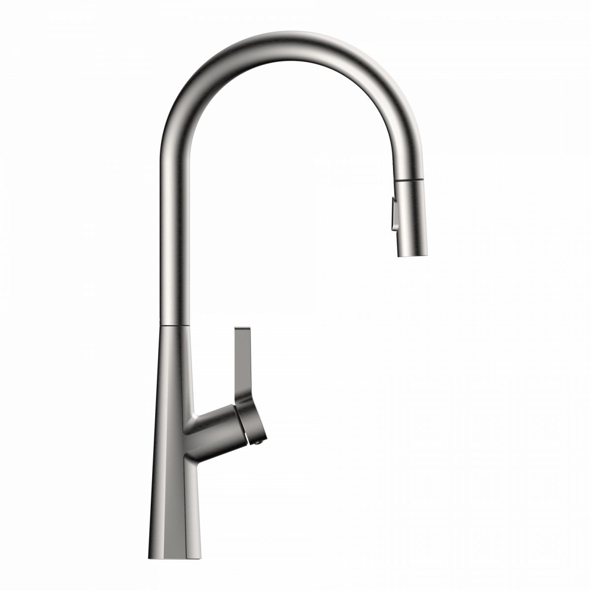 Keid Sphere, Kitchen faucet with arched spout and pull-out spray in brushed nickel