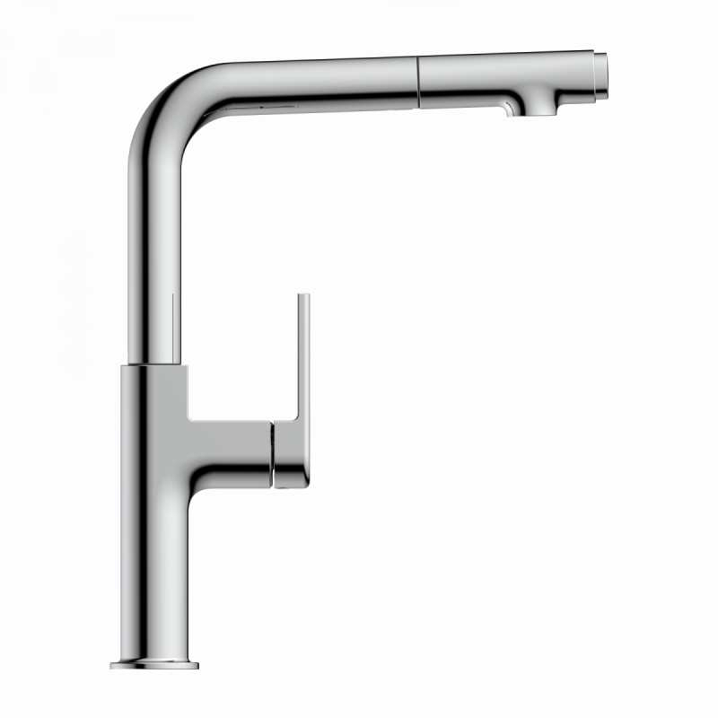 Polis, Kitchen faucet with straight spout and pull-out spray in chrome