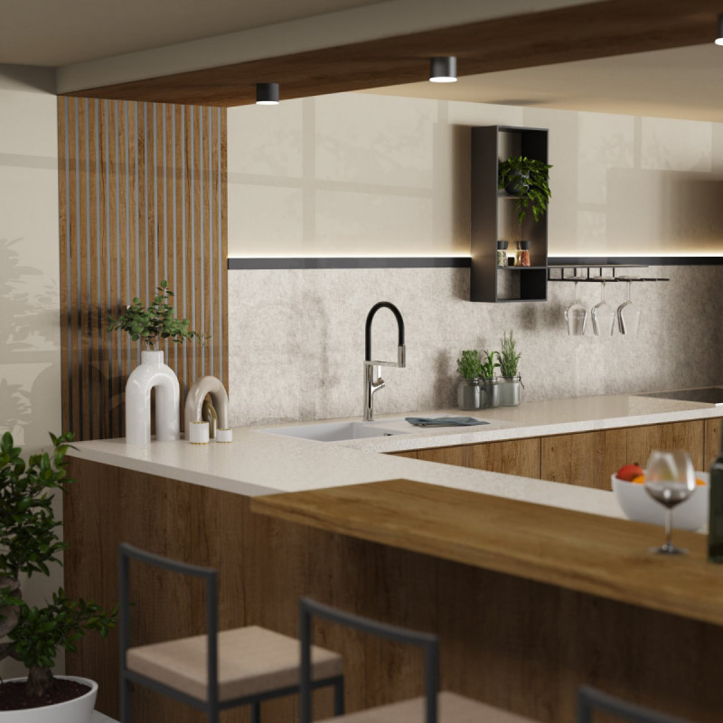 Atik, Kitchen faucet semi-pro with pull-down soft-touch hose in chrome