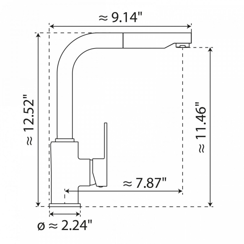 Felis Pull-Out, Kitchen faucet with pull-out straight spout in matte black