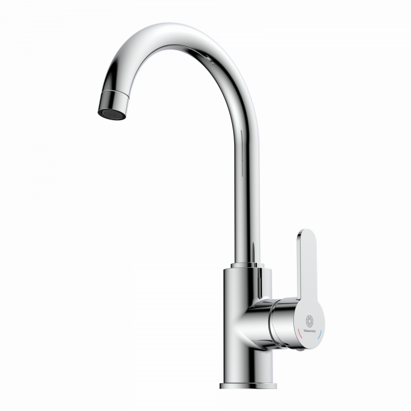 Felis Bar, Kitchen faucet with arched spout in chrome