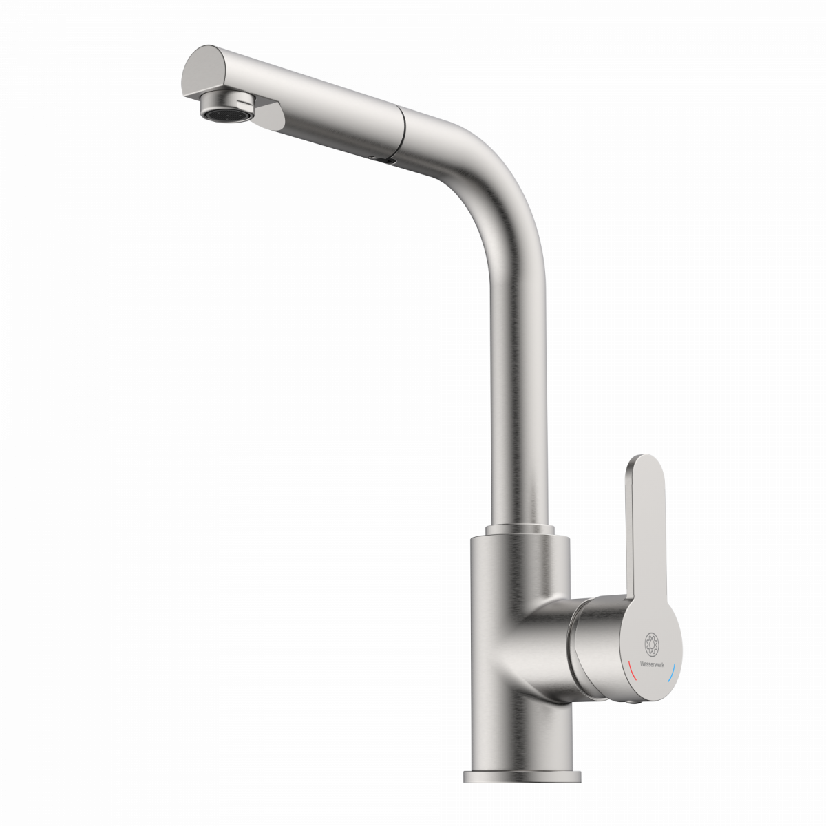 Felis Pull-Out kitchen faucet in brushed nickel | Wasserwerk