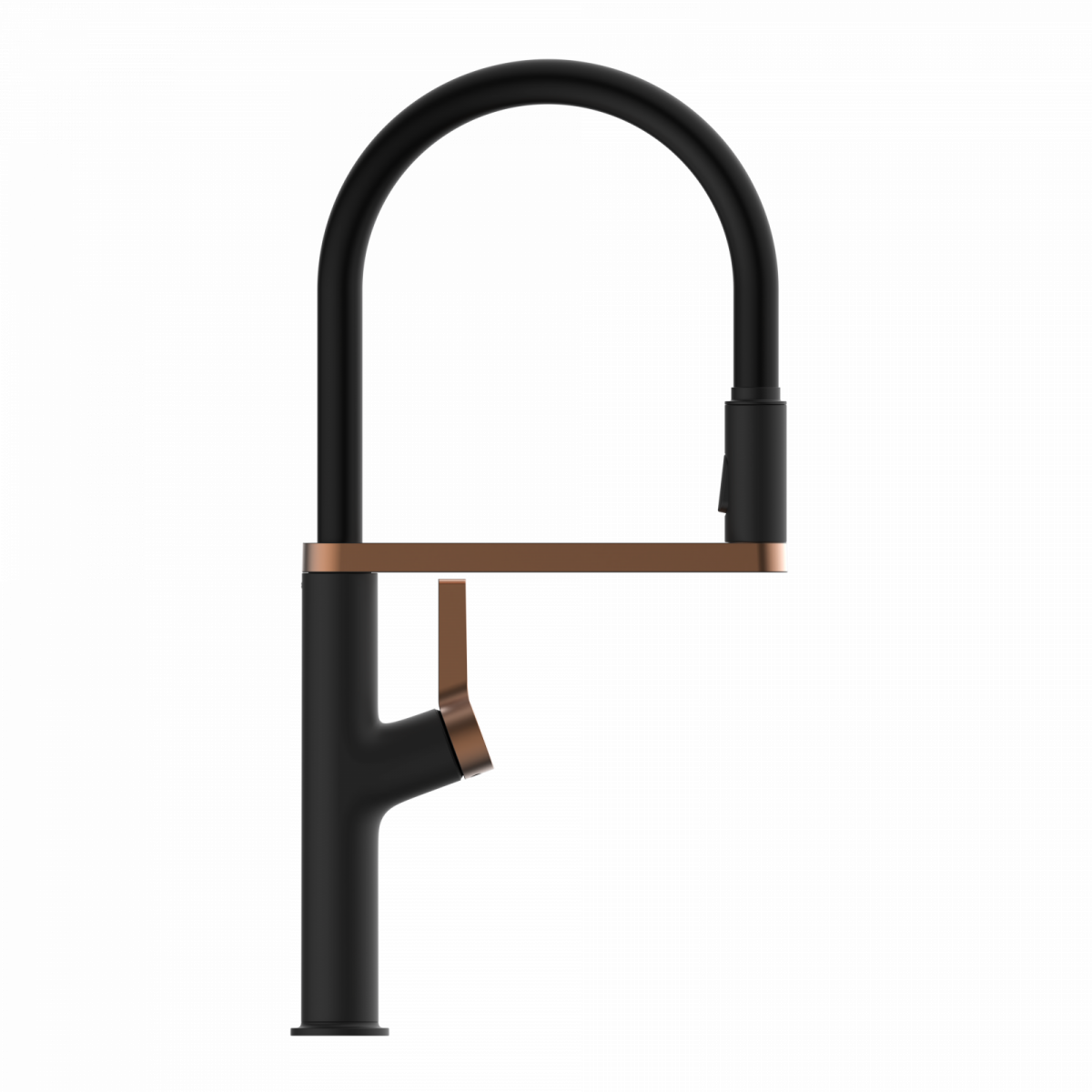 Atik kitchen faucet in matte black and rose gold | Wasserwerk