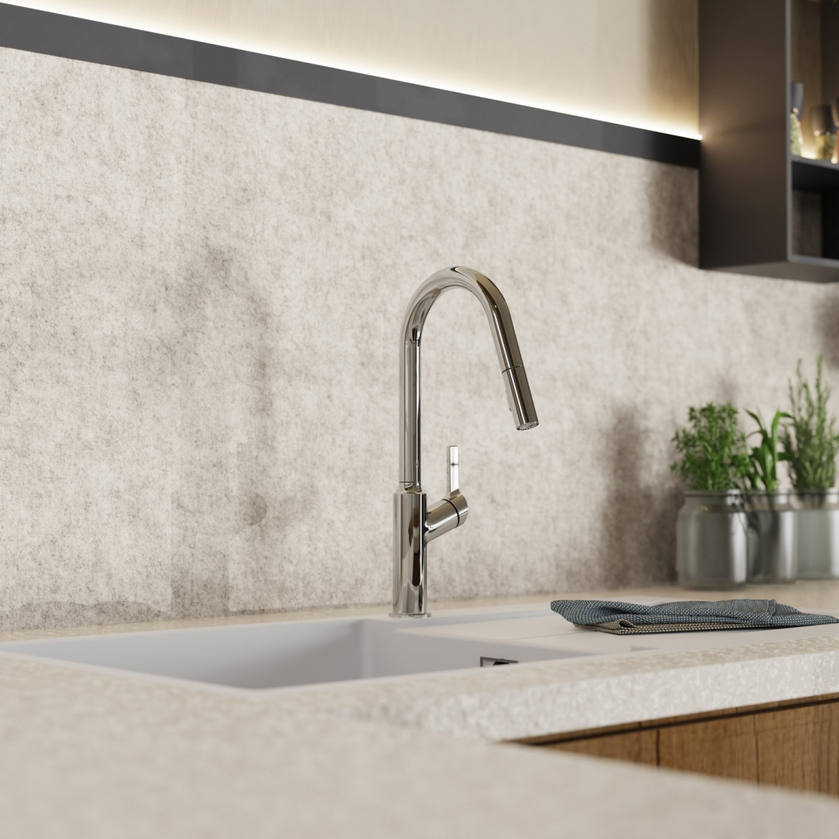 Okab kitchen faucet in chrome | Wasserwerk