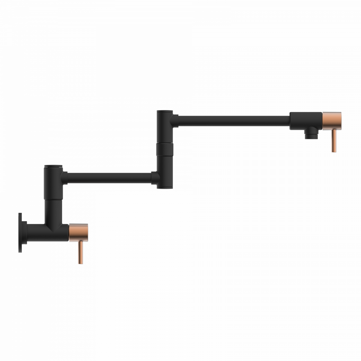 Pot Filler mixer tap in matte black and rose gold | Wasserwerk
