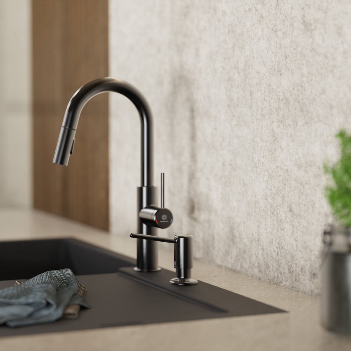 Soap Dispenser in matte graphite | Wasserwerk