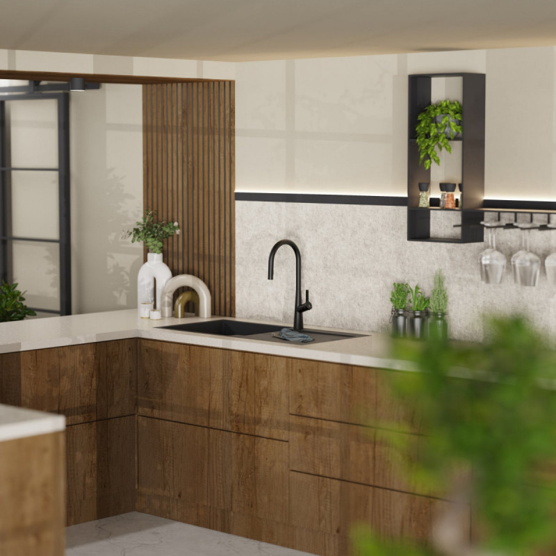 Keid Sphere kitchen faucet in matte black | Wasserwerk