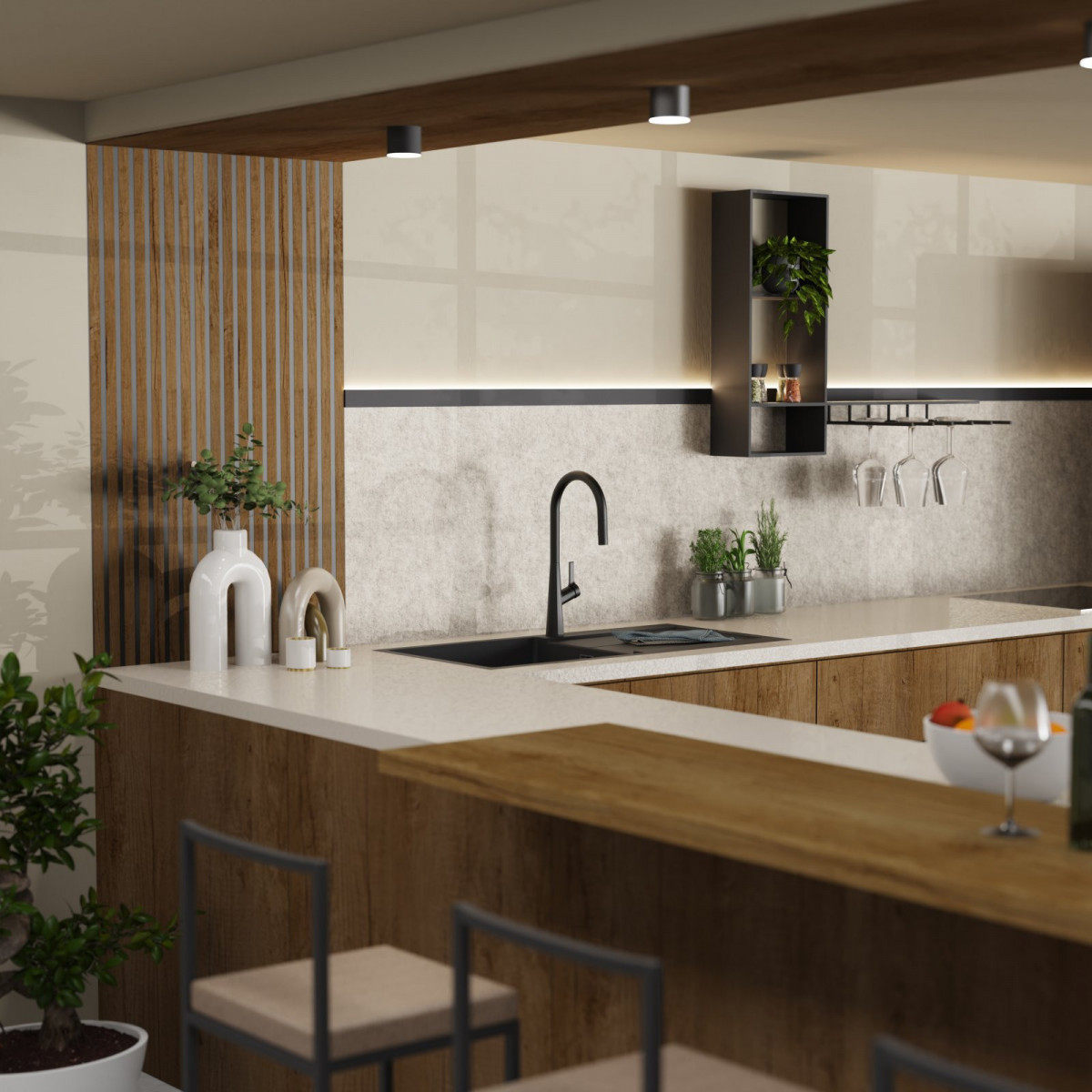 Keid Sphere kitchen faucet in matte black | Wasserwerk