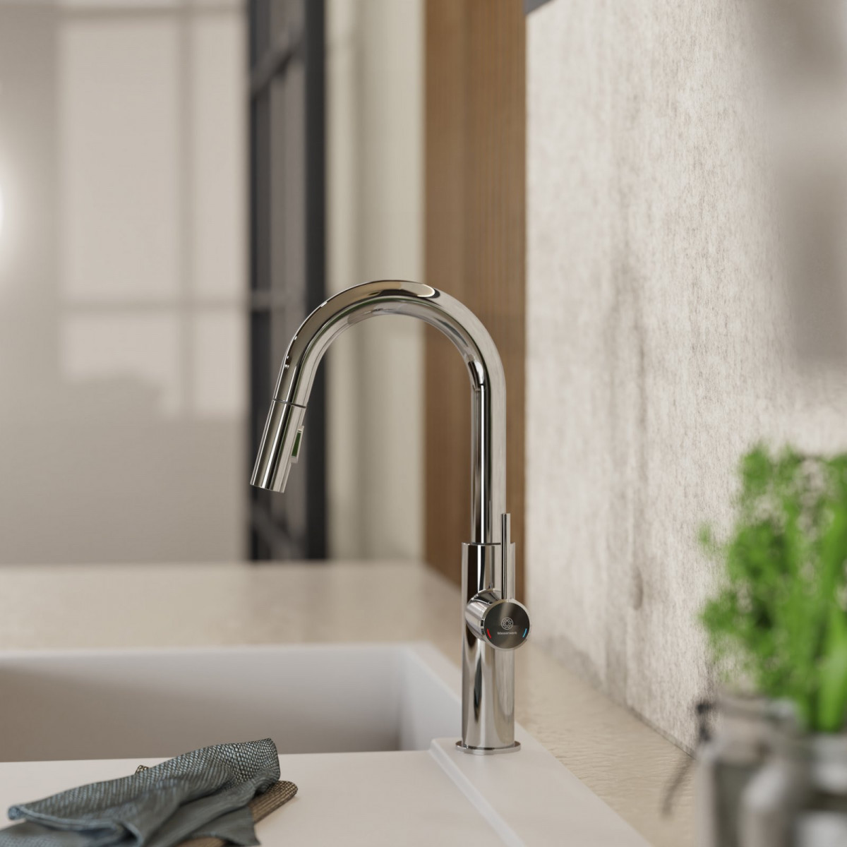 Rana Prep kitchen faucet in chrome | Wasserwerk