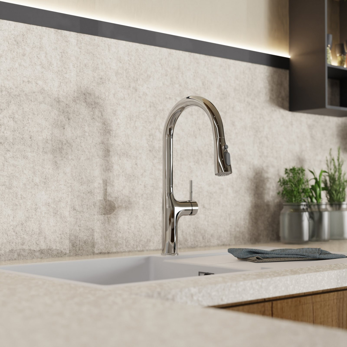 Maia kitchen faucet in chrome | Wasserwerk