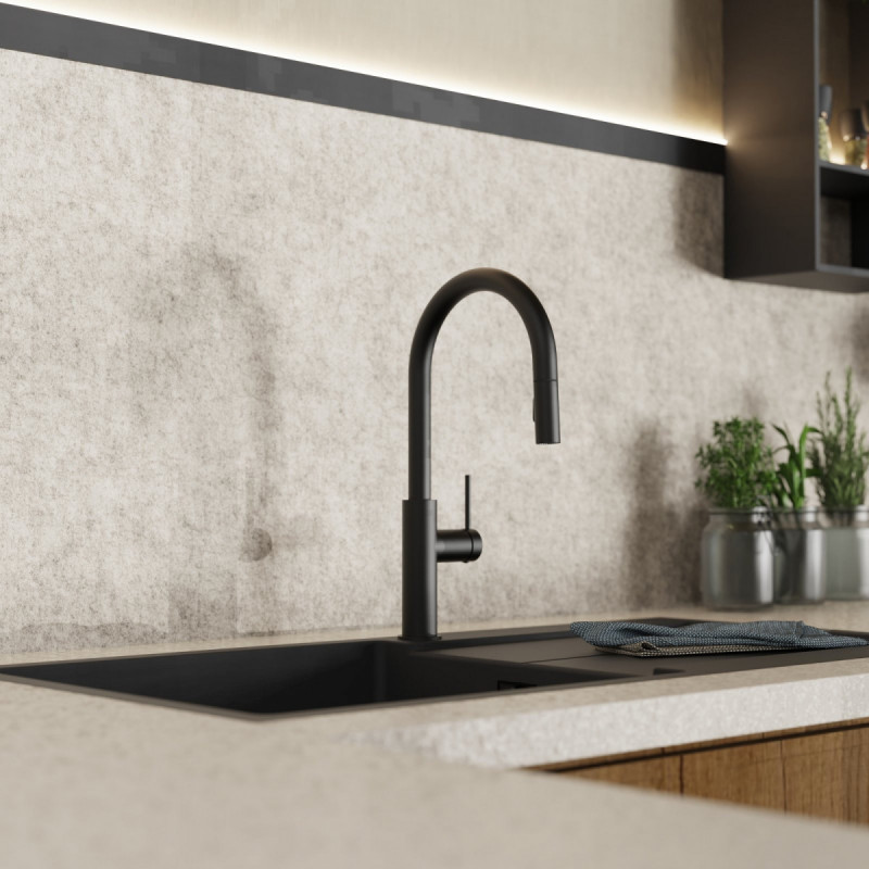 Rana Sphere kitchen faucet in matte black | Wasserwerk