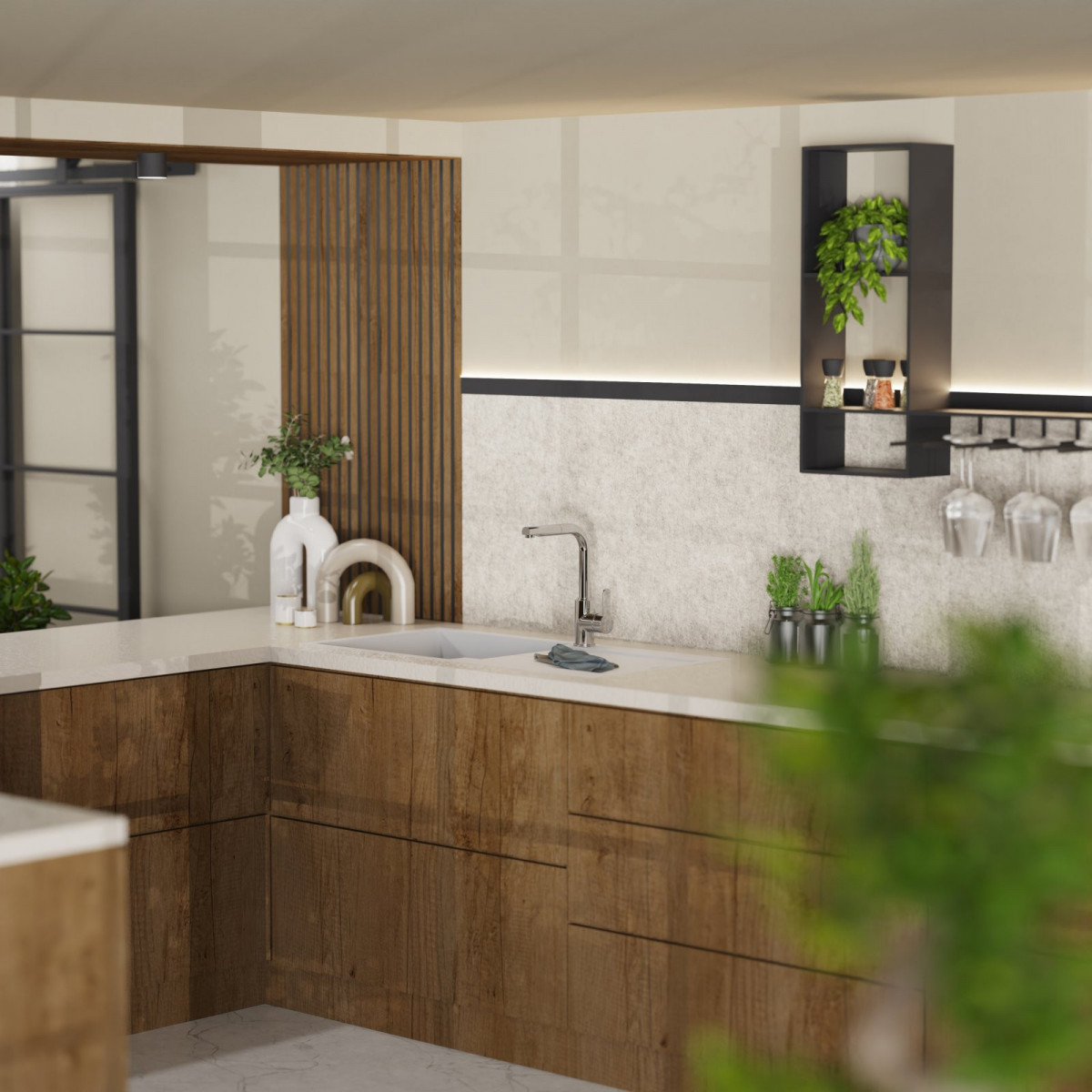 Felis Pull-Out kitchen faucet in chrome | Wasserwerk