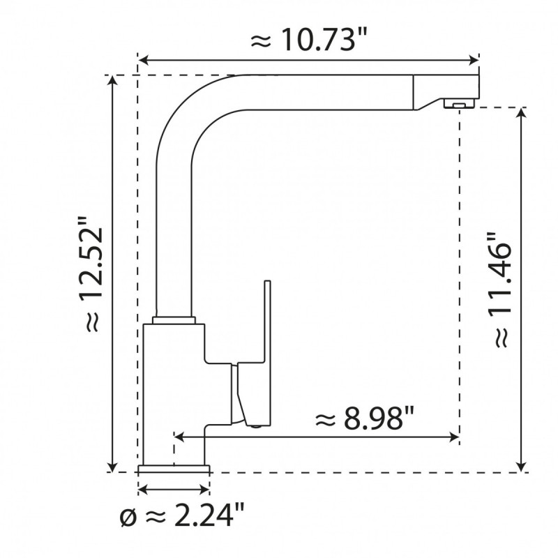 Felis Straight, Kitchen faucet with straight spout in brushed nickel