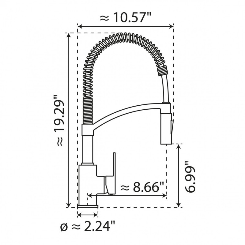 Felis Semi-Pro, Kitchen faucet semi-pro with pull-down spiral spring in chrome