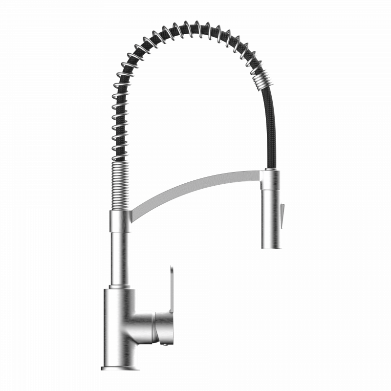 Felis Semi-Pro, Kitchen faucet semi-pro with spiral pull-down spring in brushed nickel