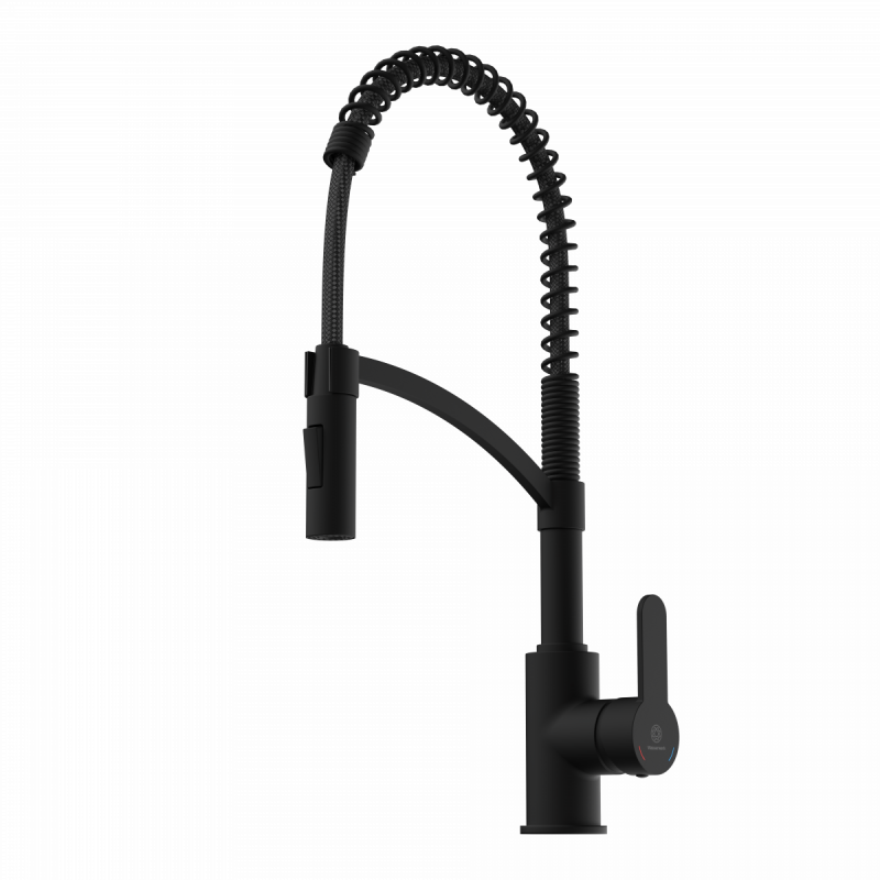 Felis Semi-Pro, Kitchen faucet semi-pro with pull-down spiral spring in matte black