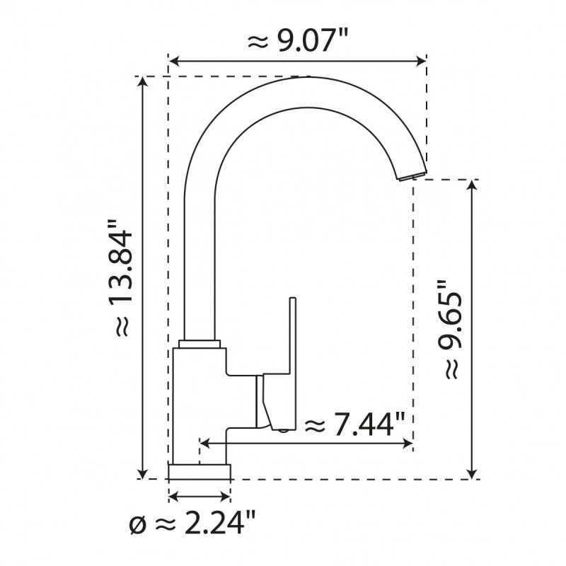 Felis Bar, Kitchen faucet with arched spout in chrome