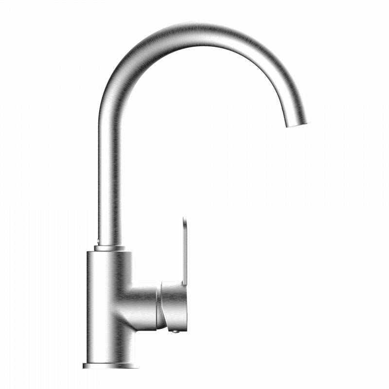 Felis Bar, Kitchen faucet with arched spout in brushed nickel