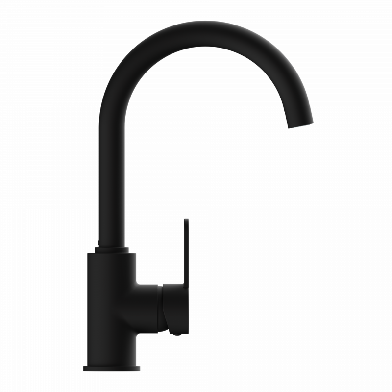 Felis Bar, Kitchen faucet with arched spout in matte black