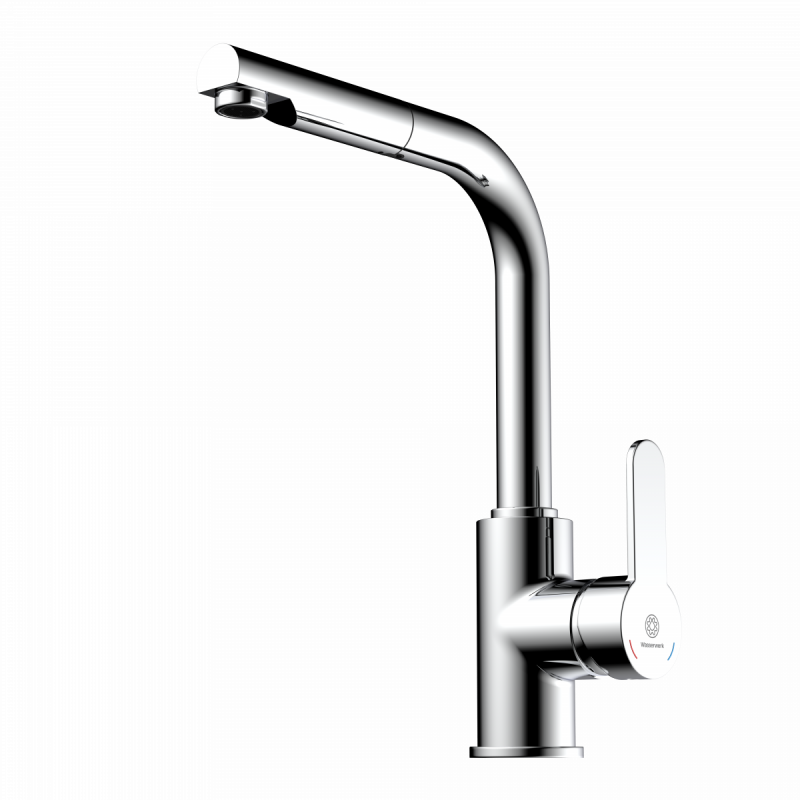 Felis Straight Pull-Out, Kitchen faucet with pull-out straight spout in chrome