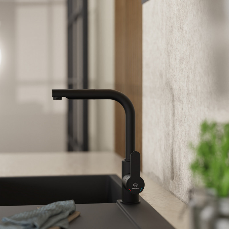 Felis Straight Pull-Out, Kitchen faucet with pull-out straight spout in matte black