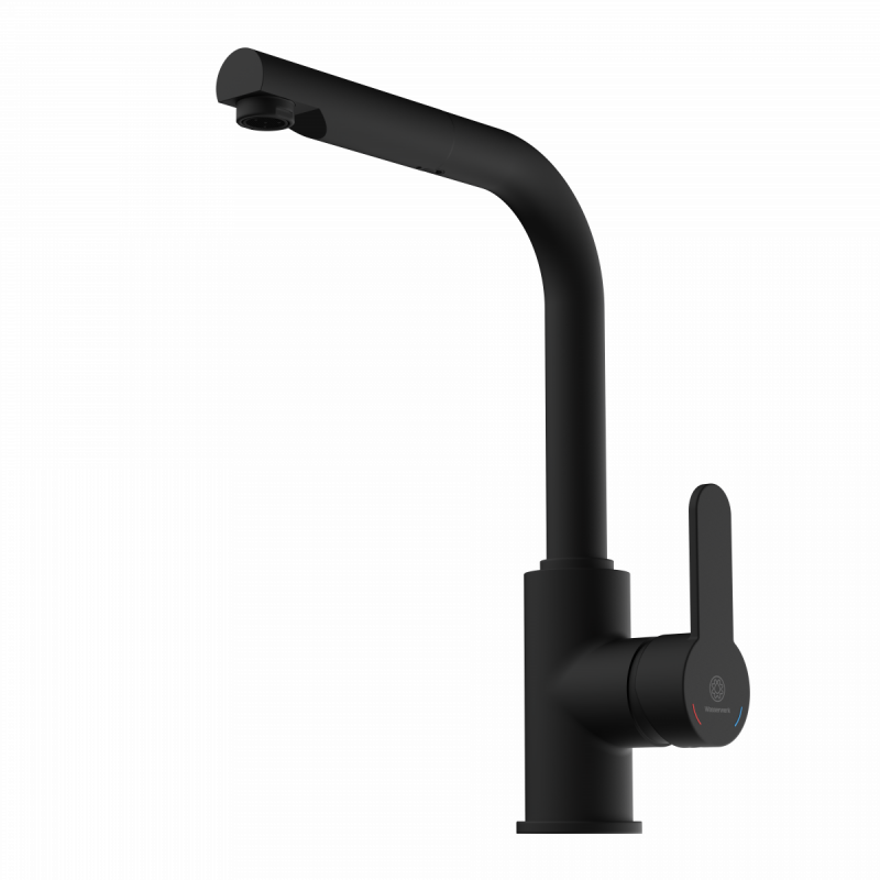 Felis Straight Pull-Out, Kitchen faucet with pull-out straight spout in matte black