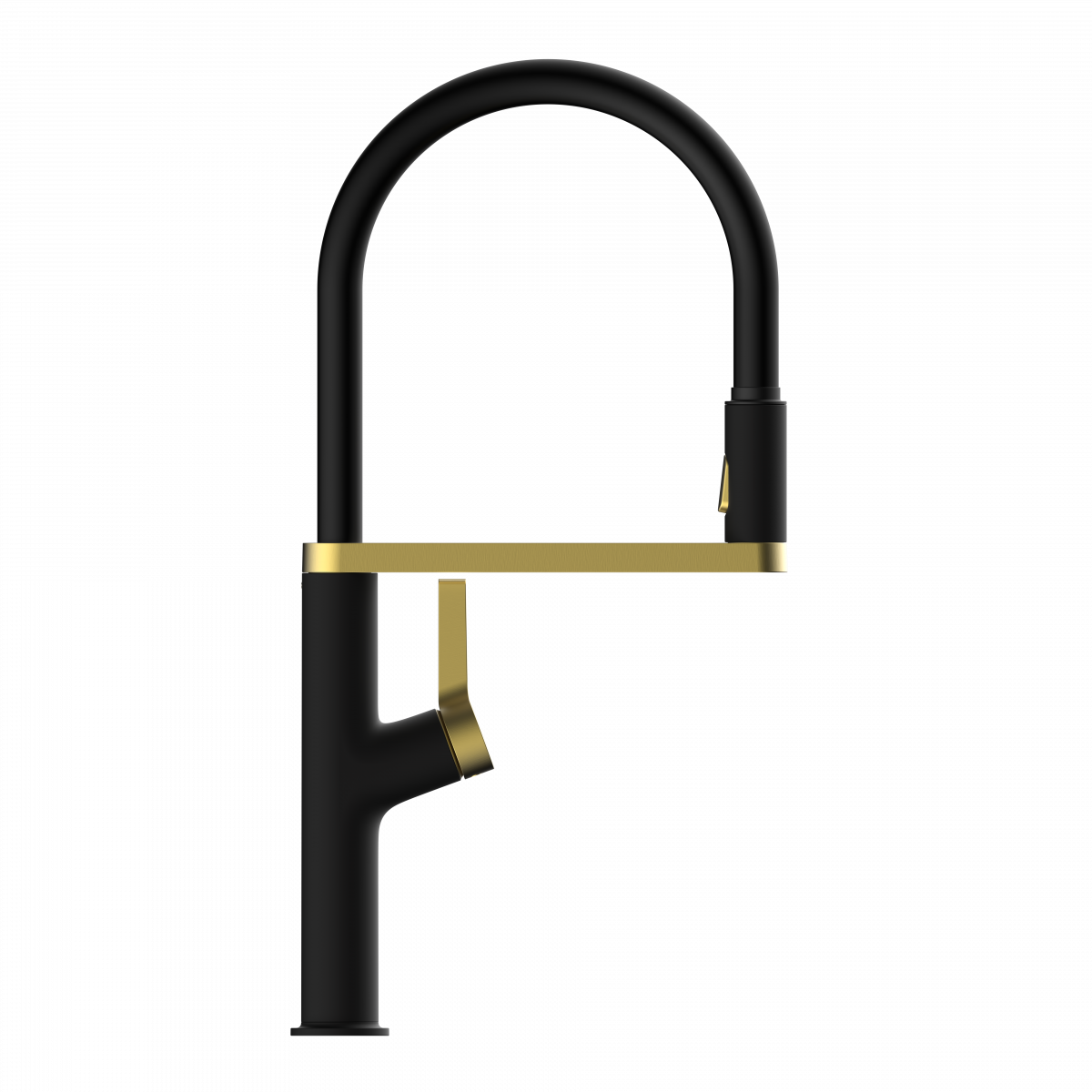 Atik, Kitchen faucet semi-pro with pull-down soft-touch hose in matte black and brushed gold