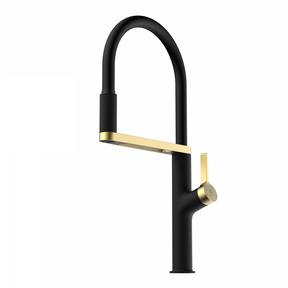 Atik, Kitchen faucet semi-pro with pull-down soft-touch hose in matte black and brushed gold