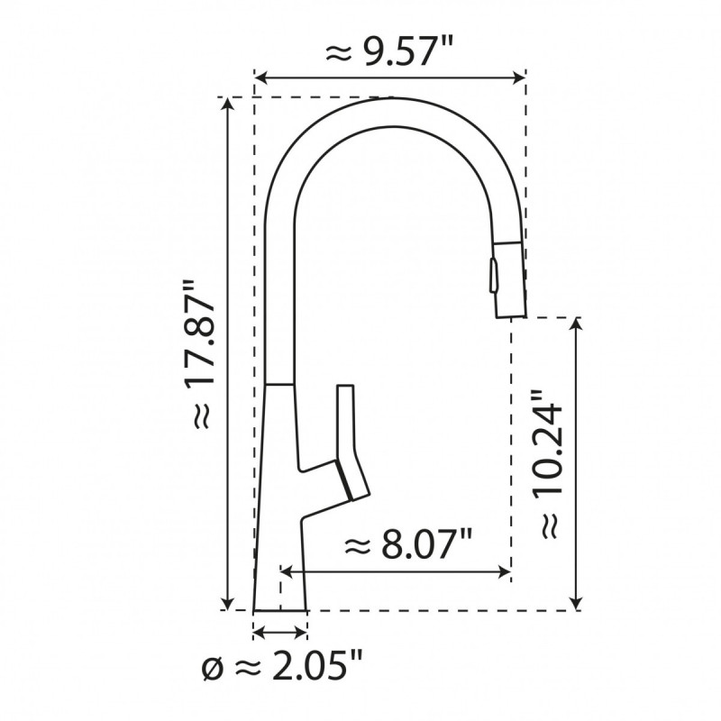 Keid Sphere, Kitchen faucet with arched spout and pull-out spray in chrome