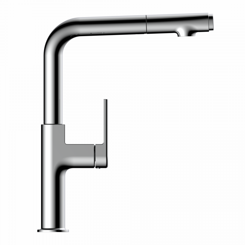 Polis, Kitchen faucet with straight spout and pull-out spray in chrome