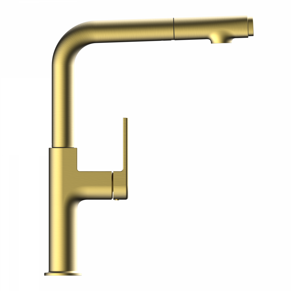 Polis, Kitchen faucet with straight spout and pull-out spray in burnished gold