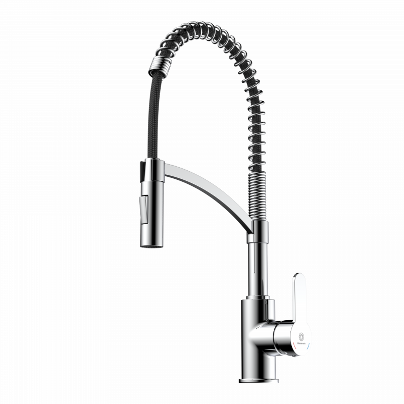 Felis Semi-Pro, Kitchen faucet semi-pro with pull-down spiral spring in chrome